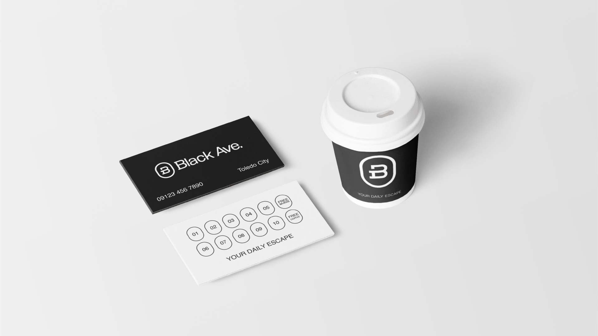 Black Avenue – Visual Identity-06 Black Avenue Cup & Loyalty card