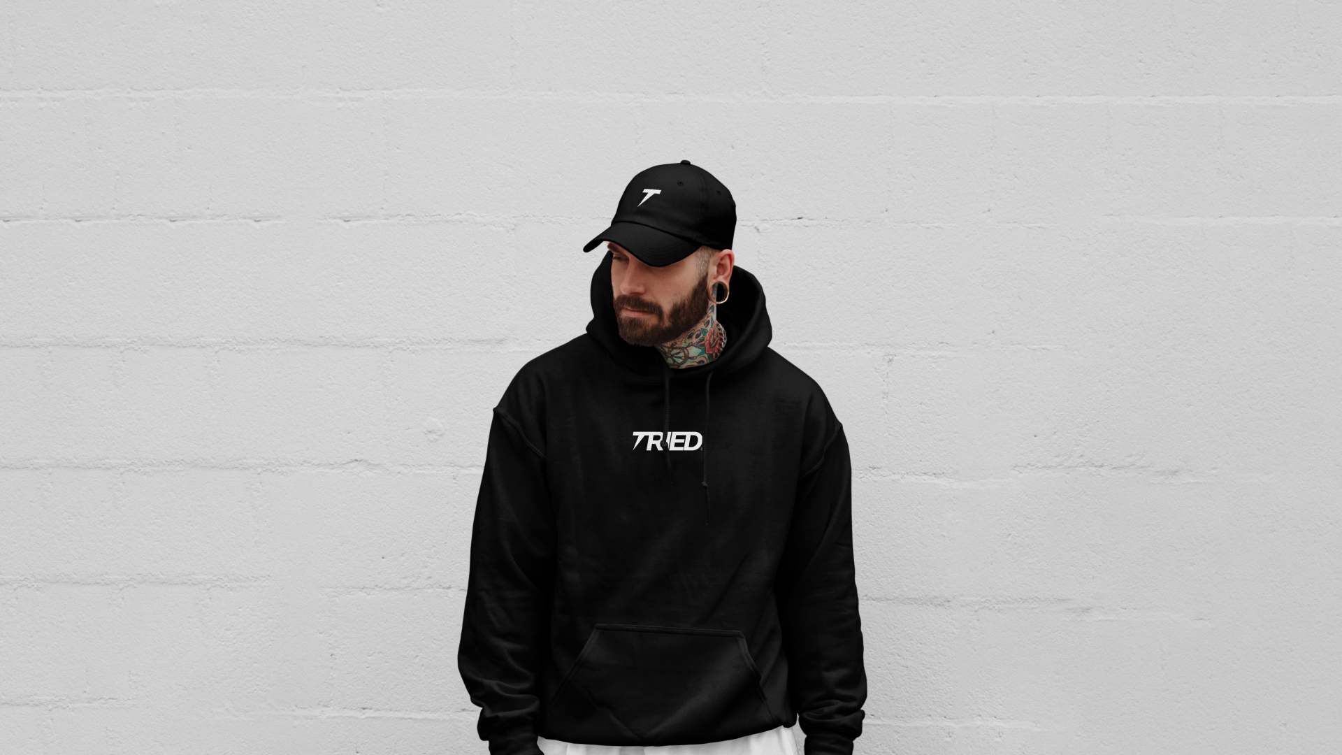 Men in Hoodie Mockup Tried Clothing hoodie
